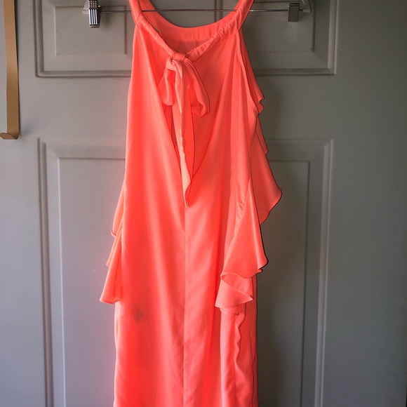 H&M Conscious Collection neon orange dress size 2 - Picture 3 of 4